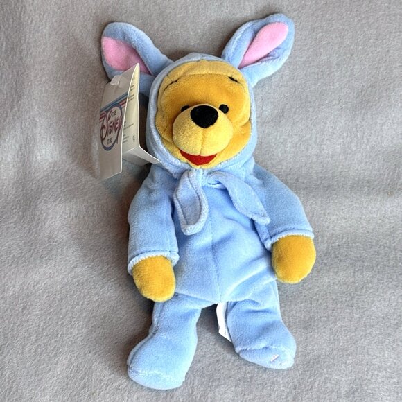 Disney Other - Easter Pooh Baby Blue Bunny Winnie The Pooh Disney Store Bean Bag 8" Plush Dated